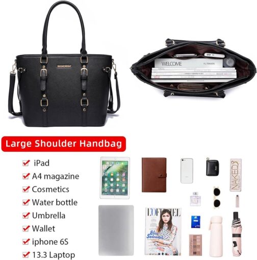 Montana West 3PCS Purses for Women Tote Purse and Wallet Set Shoulder Satchel Bags - Image 4