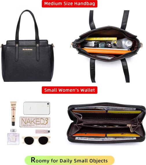 Montana West 3PCS Purses for Women Tote Purse and Wallet Set Shoulder Satchel Bags - Image 5