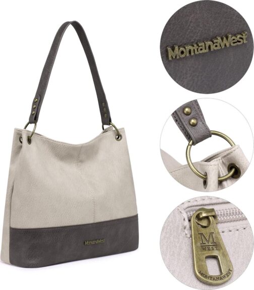 Montana West Hobo Bag Purses and Handbags for Women Top Handle Handbags with Pockets Zipper - Image 4