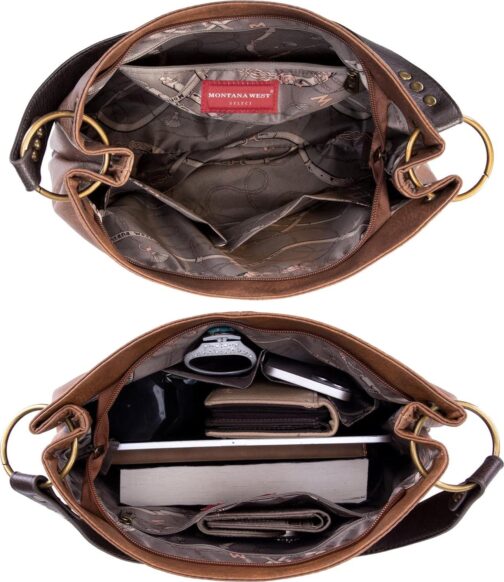 Montana West Hobo Bag Purses and Handbags for Women Top Handle Handbags with Pockets Zipper - Image 6