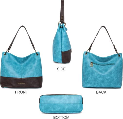 Montana West Hobo Bag Purses and Handbags for Women Top Handle Handbags with Pockets Zipper - Image 3