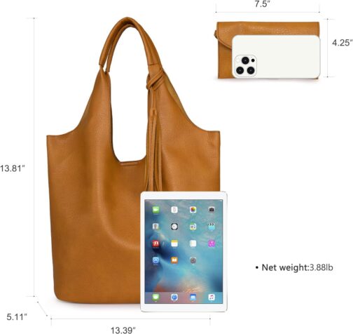 Montana West Slouchy Hobo Bags for Women Soft Designer Shoulder Purses Ladies Top Handle Handbag - Image 6