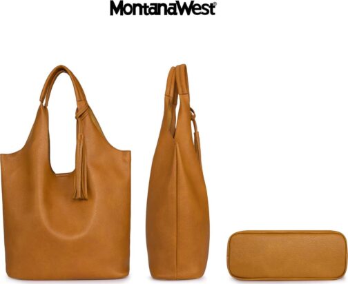 Montana West Slouchy Hobo Bags for Women Soft Designer Shoulder Purses Ladies Top Handle Handbag - Image 3