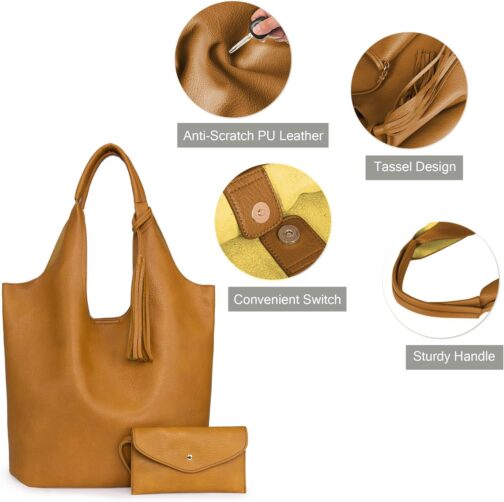 Montana West Slouchy Hobo Bags for Women Soft Designer Shoulder Purses Ladies Top Handle Handbag - Image 4