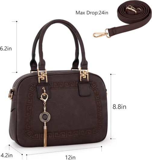 Montana West Small Top Handle Purse for Women Crossbody Satchel Handbag Barrel Bag - Image 5