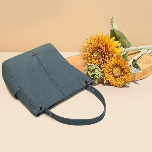 Montana West Stone Washed Leather Hobo Purses for Women Soft Top Handle Shoulder Bag with Wallet 2PCS Set - Image 2
