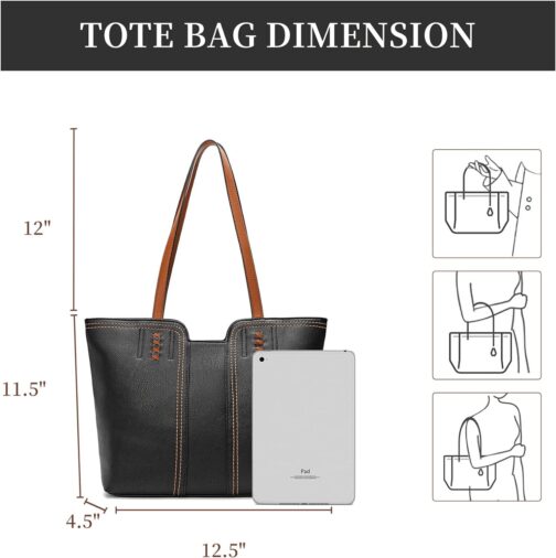 Montana West Tote Bag for Women Top Handle Satchel Purse Oversized Shoulder Handbag Hobo Bags - Image 5