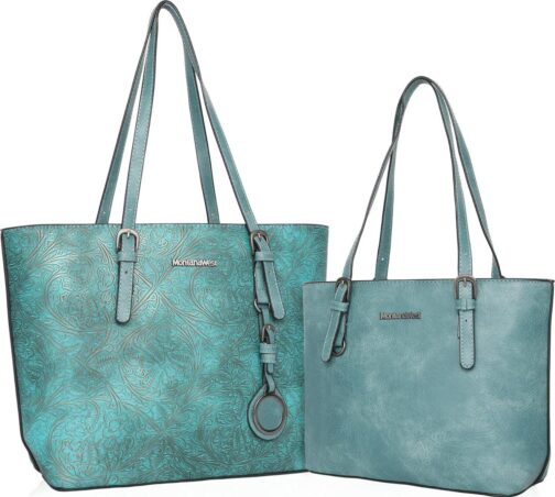 Montana West Tote Bag for Women Large Purse and Handbags Set Embossed Collection Purse 2Pcs Set