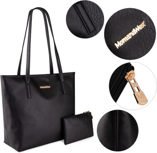 Montana West Tote Bags Vegan Leather Purses and Handbags for Women Top Handle Ladies Shoulder Bags - Image 5
