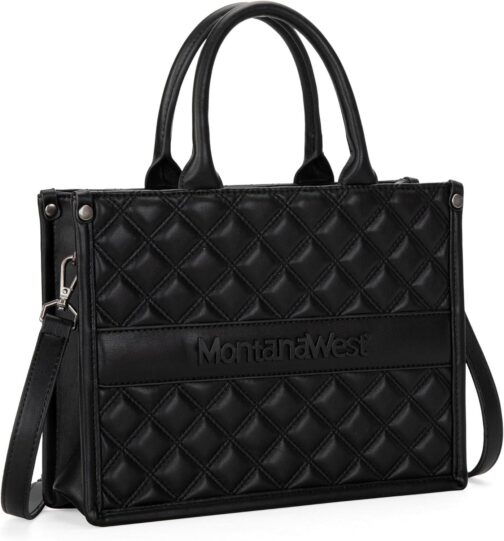 Montana West Work Tote Bags Quilted Handbags Shoulder Purses with Detachable Strap