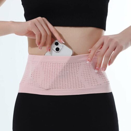 Multifunctional Knit Breathable Concealed Waist Bag,Large Capacity Adjustable Running Belt,Versatile Waist Pack for Outdoor Running and Cycling Adventures (Black, Medium) - Image 4