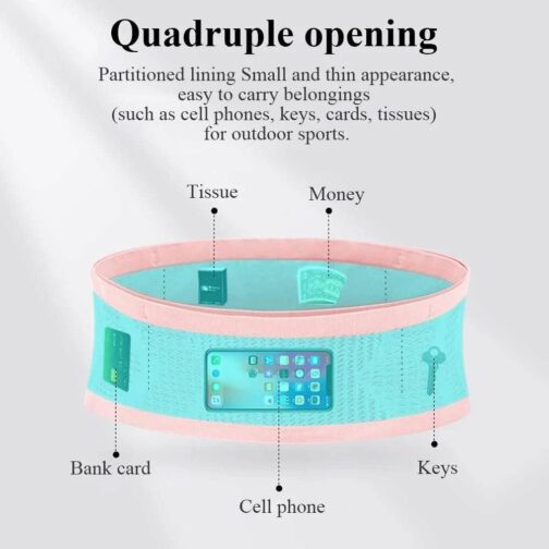 Multifunctional Knit Breathable Concealed Waist Bag,Large Capacity Adjustable Running Belt,Versatile Waist Pack for Outdoor Running and Cycling Adventures (Black, Medium) - Image 3