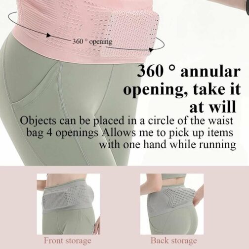 Multifunctional Knit Breathable Concealed Waist Bag,Large Capacity Adjustable Running Belt,Versatile Waist Pack for Outdoor Running and Cycling Adventures (Black, Medium) - Image 7
