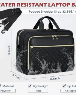 NEWHEY Laptop Bag 17.3 Inch Laptop Briefcase for Women Men Waterproof Shoulder Messenger Bag Large Computer Bag for Business Office Work College, Black