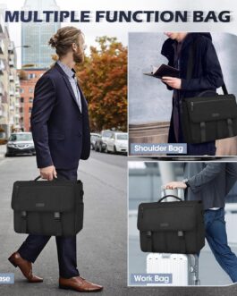 NEWHEY 15.6″ Water-resistant Laptop Messenger Bag for Men, Black