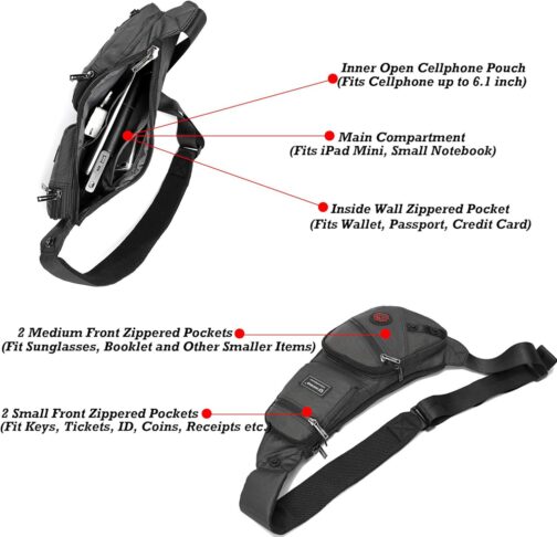 NICGID Sling Bag Chest Shoulder Backpack Crossbody Bags Casual Daypack for Men Women - Image 5