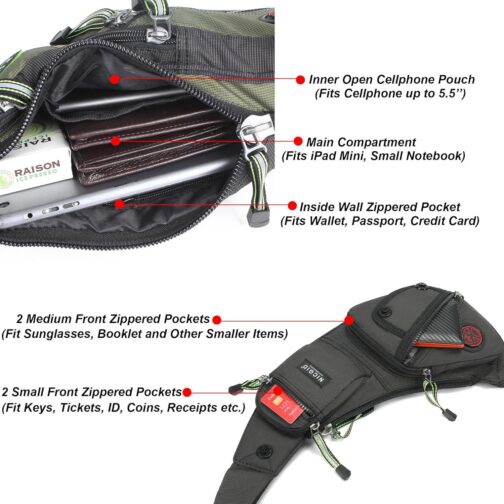 NICGID Sling Bag Chest Shoulder Backpack Crossbody Bags Casual Daypack for Men Women - Image 3