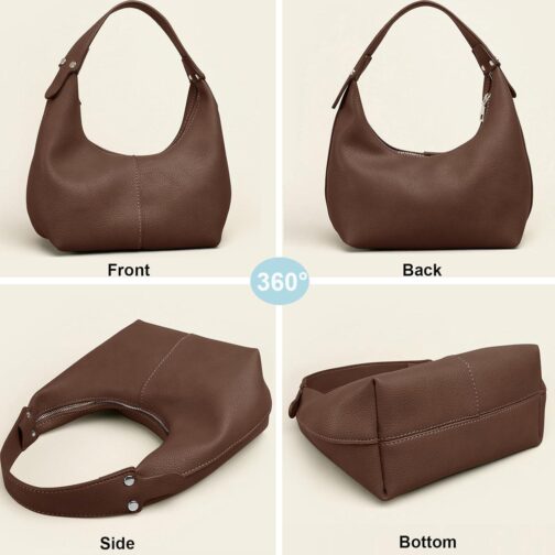 NIUEIMEE ZHOU Hobo Handbags for Women Retro Vegan Leather Clutch Purse Tote Shoulder Bags - Image 2