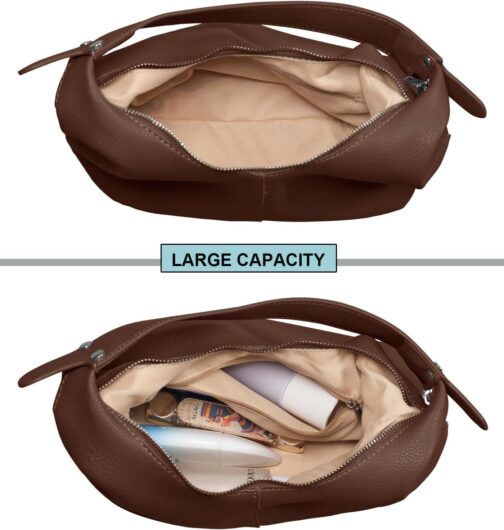 NIUEIMEE ZHOU Hobo Handbags for Women Retro Vegan Leather Clutch Purse Tote Shoulder Bags - Image 3