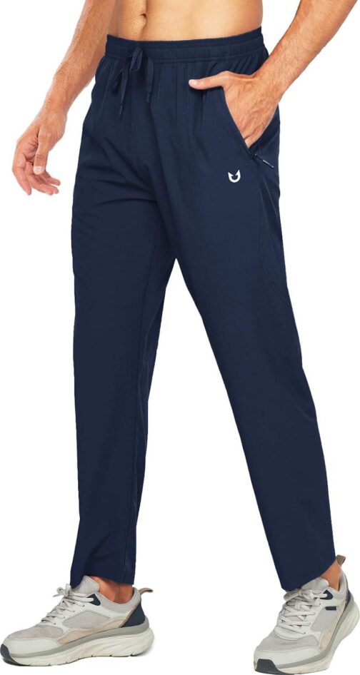 NORTHYARD Men's Athletic Running Joggers Workout Gym Pants Lightweight Jogging Track Casual Pant with Zipper Pockets