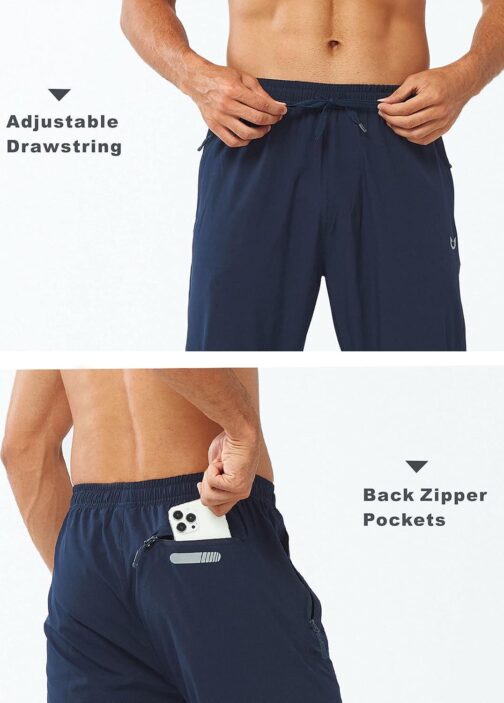NORTHYARD Men's Athletic Running Joggers Workout Gym Pants Lightweight Jogging Track Casual Pant with Zipper Pockets - Image 6