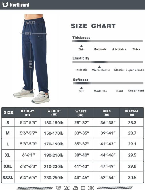 NORTHYARD Men's Athletic Running Joggers Workout Gym Pants Lightweight Jogging Track Casual Pant with Zipper Pockets - Image 7