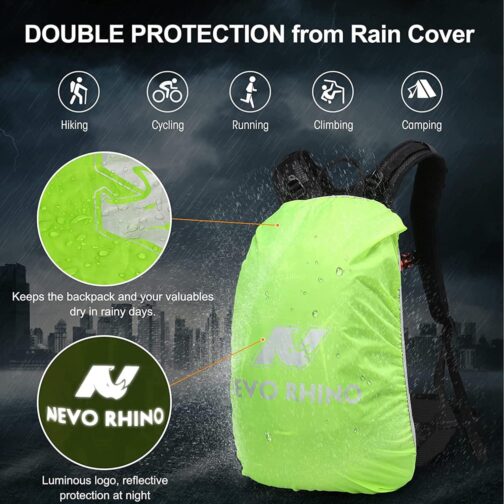 N NEVO RHINO Hydration Backpack Water Backpack with Rain Cover 2L Water Bladder, Insulation Hydration Day Rucksack for Hiking - Image 5