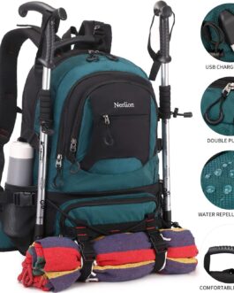 Nerlion 40L Hiking Backpack Travel Backpack for Men Women Camping Waterproof Outdoor Hiking Daypack Lightweight Backpack (Dark Green)