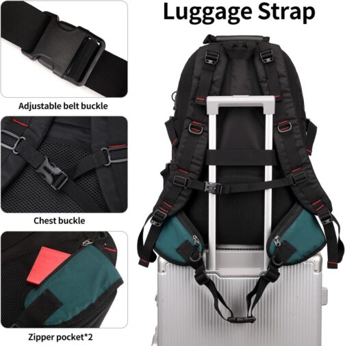 Nerlion 40L Hiking Backpack Travel Backpack for Men Women Camping Waterproof Outdoor Hiking Daypack Lightweight Backpack (Dark Green) - Image 4
