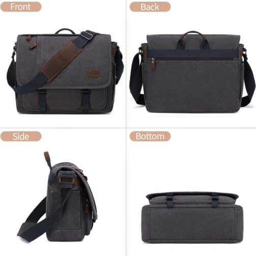 Nerlion 17-17.3 Inch Canvas Laptop Messenger Bag - Image 7