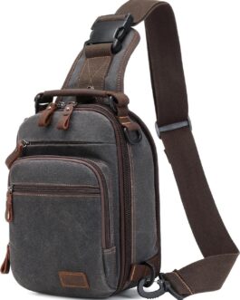 Nerlion Sling Bag for Men Waxed Canvas Crossbody Bag Chest Bag Water Resistant Shoulder Bag Casual Daypack