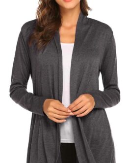 Newchoice Womens Casual Lightweight Long Sleeve Cardigan Soft Drape Open Front Fall Dusters (S-3XL)