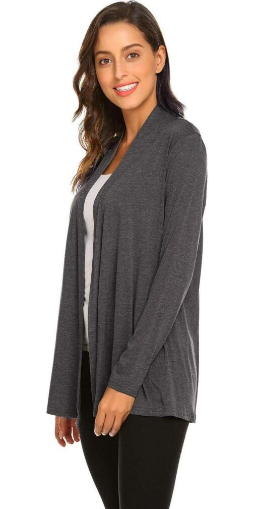 Newchoice Womens Casual Lightweight Long Sleeve Cardigan Soft Drape Open Front Fall Dusters (S-3XL) - Image 5