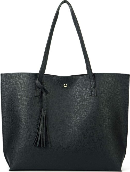 Nodykka Women Tote Bags Top Handle Satchel Handbags PU Faux Leather Tote Bag with Tassel Shoulder Purse