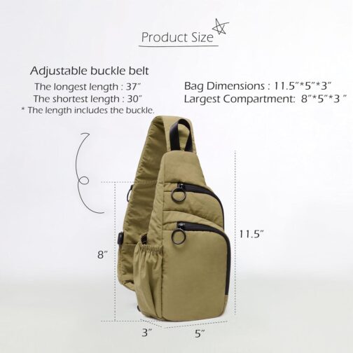 ODODOS Crossbody Sling Bag with Adjustable Straps Small Backpack Lightweight Daypack for Casual Hiking Outdoor Travel - Image 6