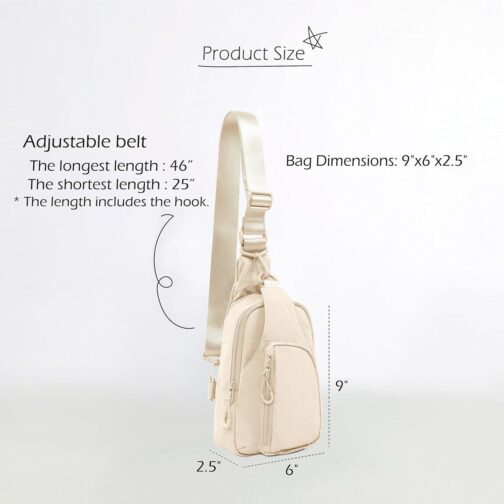 ODODOS Daily Sling Bag with Adjustable Straps Crossbody Chest Bag Lightweight Small Backpack for Casual Traveling Hiking - Image 6