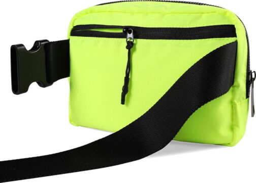 ODODOS Unisex Mini Belt Bag with Adjustable Strap Small Fanny Pack for Workout Running Traveling Hiking, Neon Green - Image 4