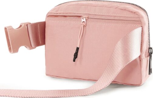 ODODOS Unisex Mini Belt Bag with Adjustable Strap Small Fanny Pack for Workout Running Traveling Hiking, Light Pink - Image 4