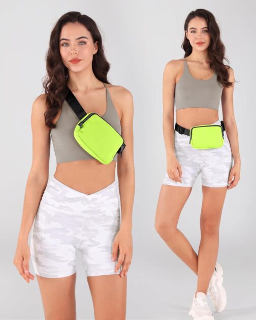 ODODOS Unisex Mini Belt Bag with Adjustable Strap Small Fanny Pack for Workout Running Traveling Hiking, Neon Green - Image 2