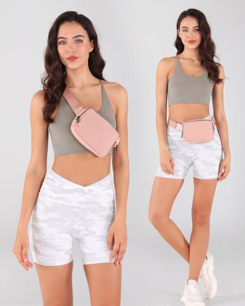 ODODOS Unisex Mini Belt Bag with Adjustable Strap Small Fanny Pack for Workout Running Traveling Hiking, Light Pink - Image 2