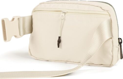 ODODOS Unisex Mini Belt Bag with Adjustable Strap Small Fanny Pack for Workout Running Traveling Hiking, Ivory - Image 4