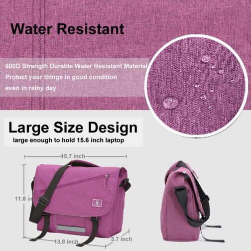 OIWAS Messenger Bag for Women Shoulder Bag 15.6 Inch Laptop Large Crossbody Satchel Bags for Women Briefcase Computer Bag Work Travel Purple - Image 3