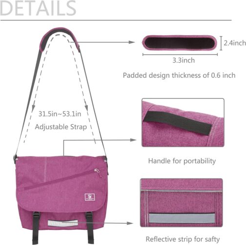 OIWAS Messenger Bag for Women Shoulder Bag 15.6 Inch Laptop Large Crossbody Satchel Bags for Women Briefcase Computer Bag Work Travel Purple - Image 4
