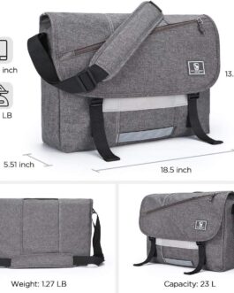 OIWAS 15.6″ Laptop Messenger Bag for Men & Women, Casual College Satchel