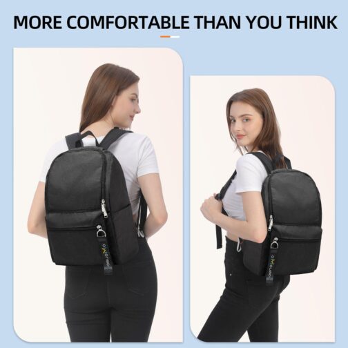 OMOUBOI Casual Daypacks Superbreak Backpack 14 inch Laptop Backpack for Women and Men Fits Tourism Business (Black) - Image 9
