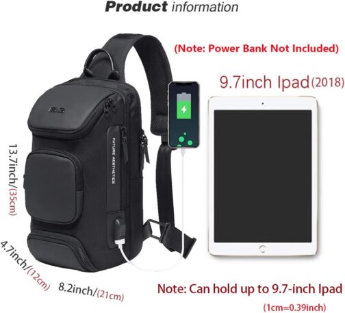 OZUKO Sling Backpack Sling Bag Crossbody Backpack Shoulder Casual Daypack Rucksack for Men - Image 2