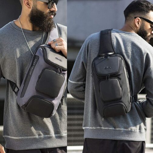 OZUKO Sling Backpack Sling Bag Crossbody Backpack Shoulder Casual Daypack Rucksack for Men - Image 7