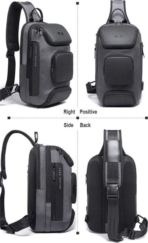 OZUKO Sling Backpack Sling Bag Crossbody Backpack Shoulder Casual Daypack Rucksack for Men - Image 5