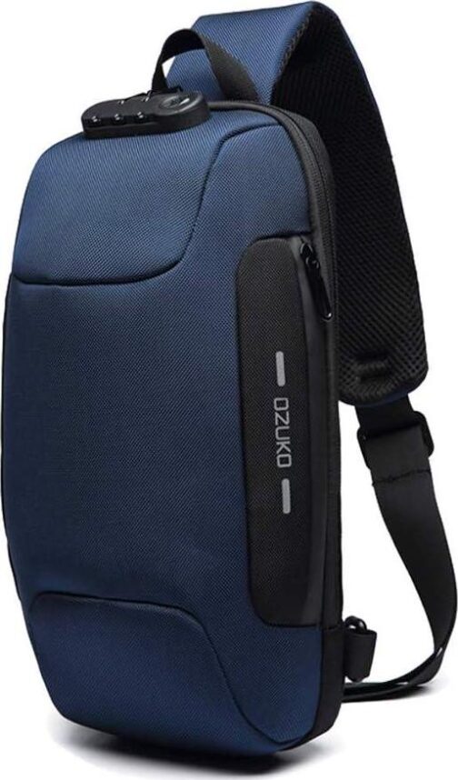 OZUKO Sling Backpack USB Anti-Theft Men'S Chest Bag Casual Shoulder Bag