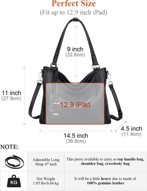Over Earth Soft Leather Handbags for Women Shoulder Hobo Bag Large Tote Crossbody Bag - Image 6